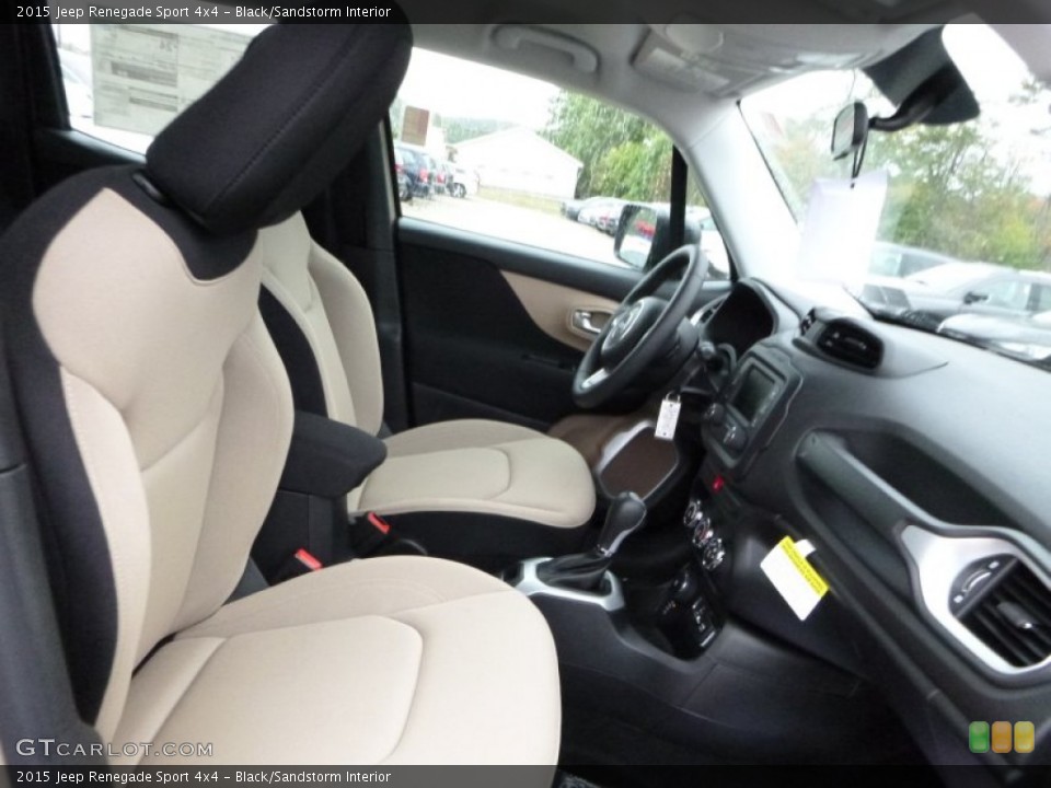 Black/Sandstorm Interior Front Seat for the 2015 Jeep Renegade Sport 4x4 #107656802