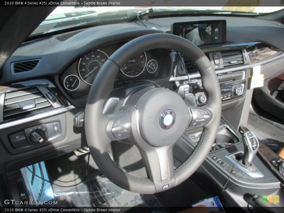 Saddle Brown Interior Steering Wheel for the 2016 BMW 4 Series 435i xDrive Convertible #107694021