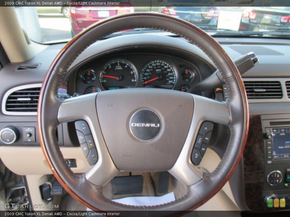 Cocoa/Light Cashmere Interior Steering Wheel for the 2009 GMC Yukon XL Denali AWD #107725154
