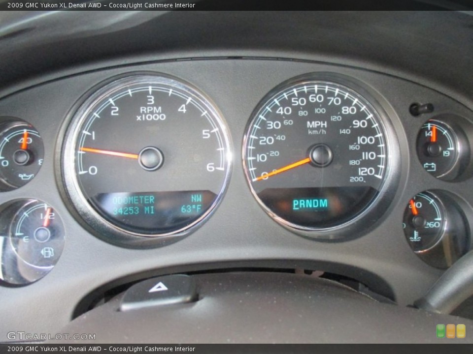 Cocoa/Light Cashmere Interior Gauges for the 2009 GMC Yukon XL Denali AWD #107725169