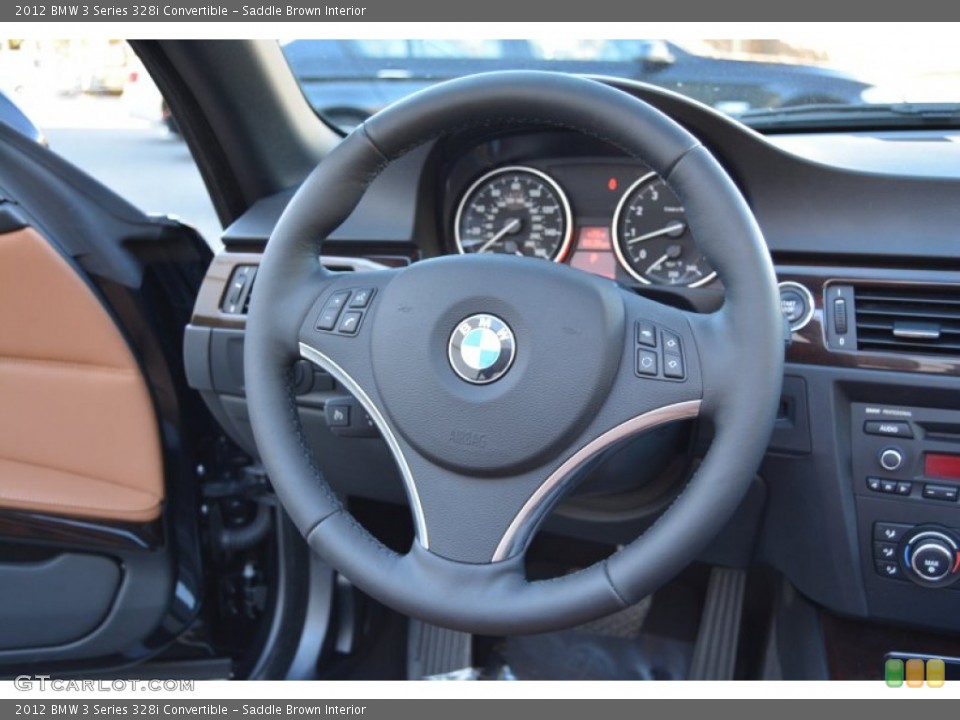 Saddle Brown Interior Steering Wheel for the 2012 BMW 3 Series 328i Convertible #107732321