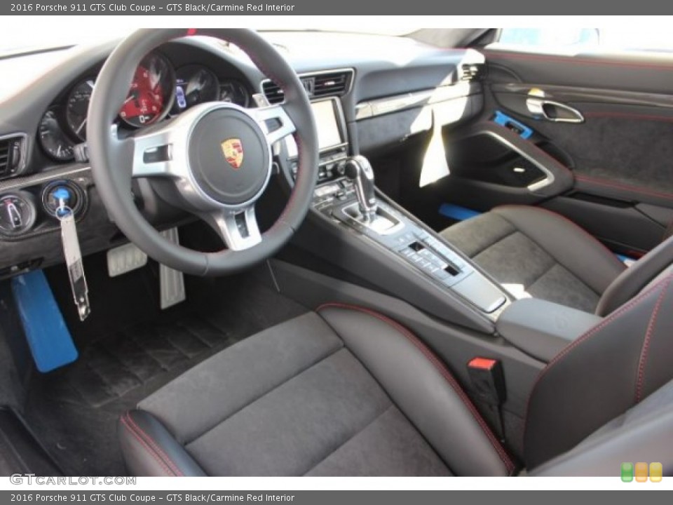 GTS Black/Carmine Red Interior Prime Interior for the 2016 Porsche 911 GTS Club Coupe #107736938