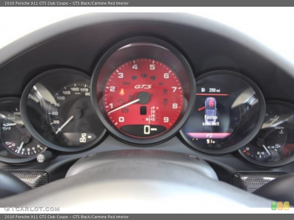 GTS Black/Carmine Red Interior Gauges for the 2016 Porsche 911 GTS Club Coupe #107737385