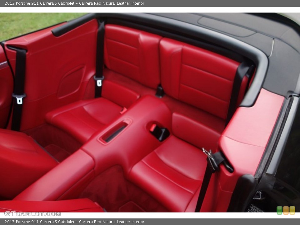 Carrera Red Natural Leather Interior Rear Seat for the 2013 Porsche 911 Carrera S Cabriolet #107739836