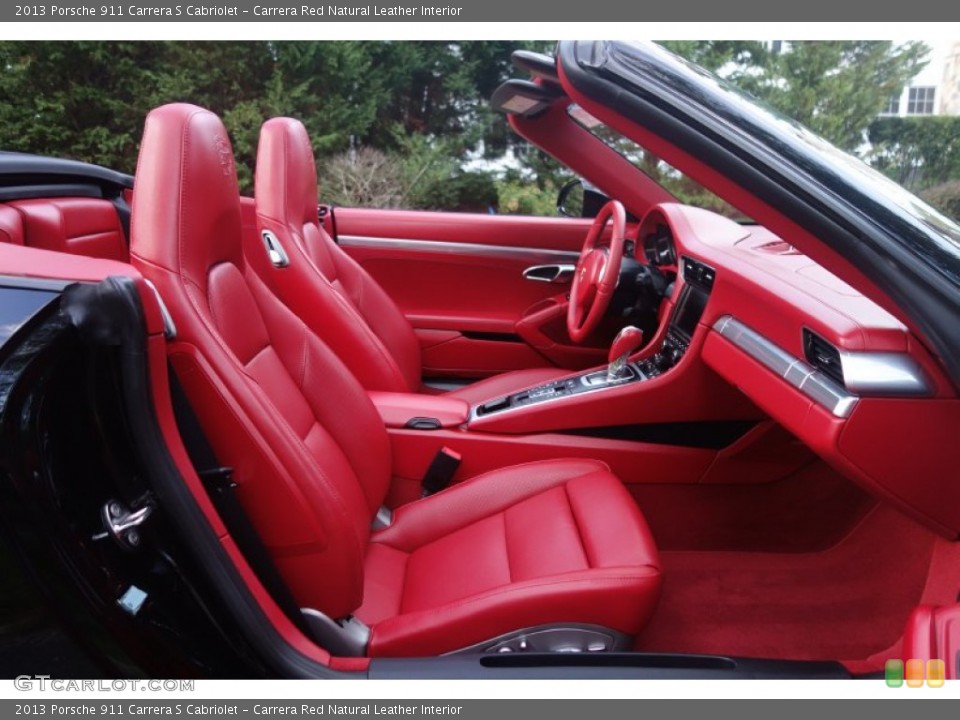 Carrera Red Natural Leather Interior Front Seat for the 2013 Porsche 911 Carrera S Cabriolet #107739875