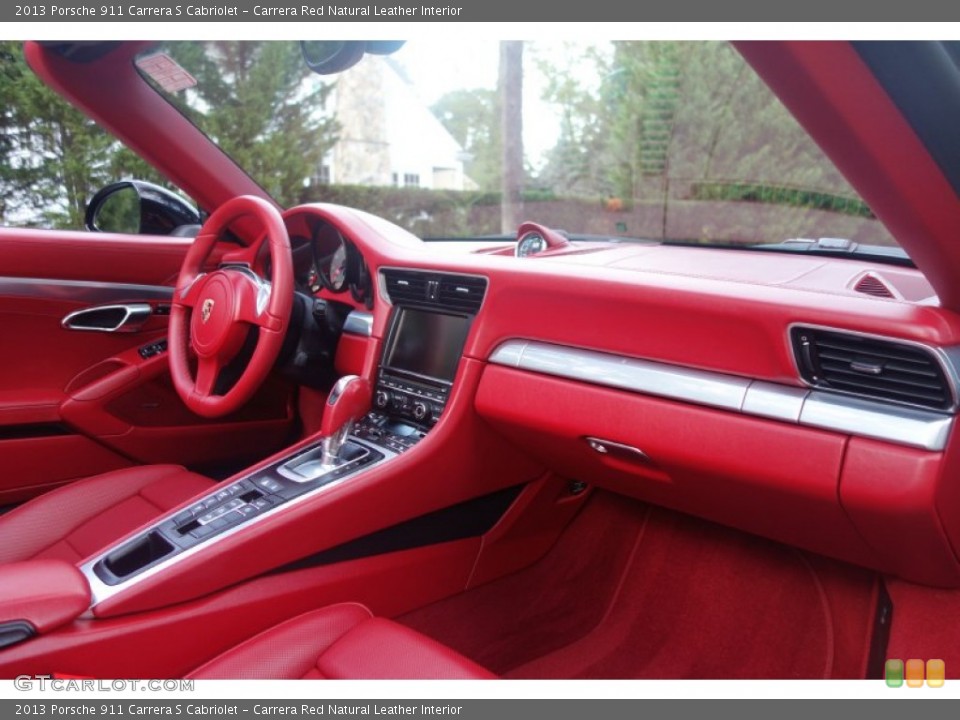 Carrera Red Natural Leather Interior Dashboard for the 2013 Porsche 911 Carrera S Cabriolet #107739903