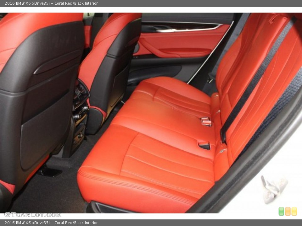 Coral Red/Black Interior Rear Seat for the 2016 BMW X6 xDrive35i #107741771