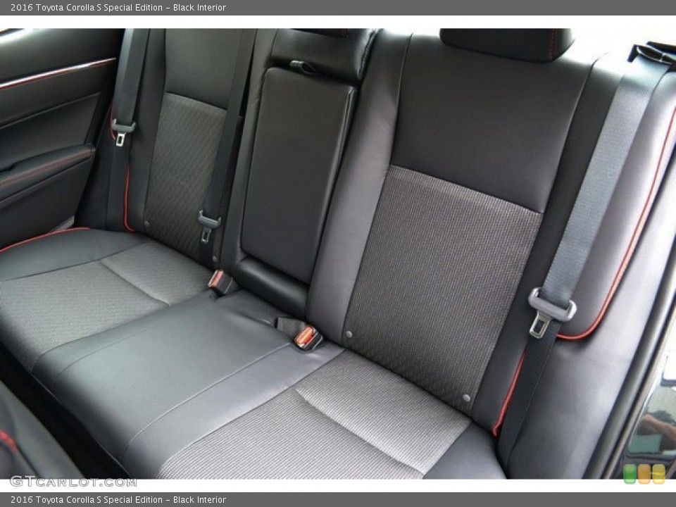 Black Interior Rear Seat for the 2016 Toyota Corolla S Special Edition #107742521