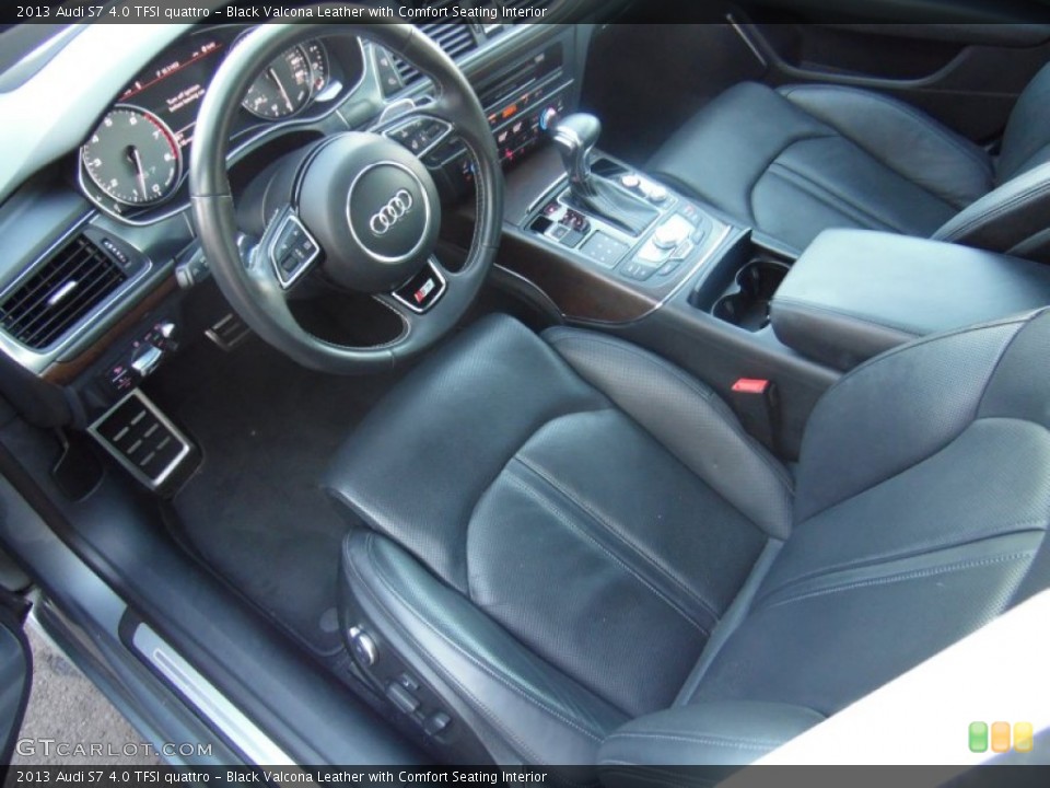 Black Valcona Leather with Comfort Seating 2013 Audi S7 Interiors