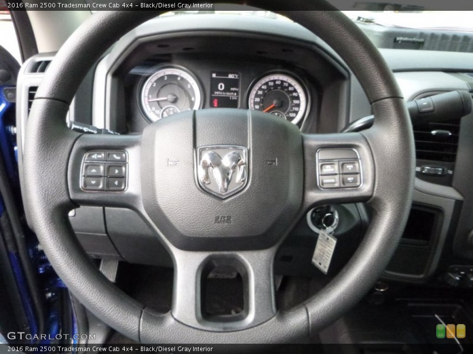 Black/Diesel Gray Interior Steering Wheel for the 2016 Ram 2500 Tradesman Crew Cab 4x4 #107774360