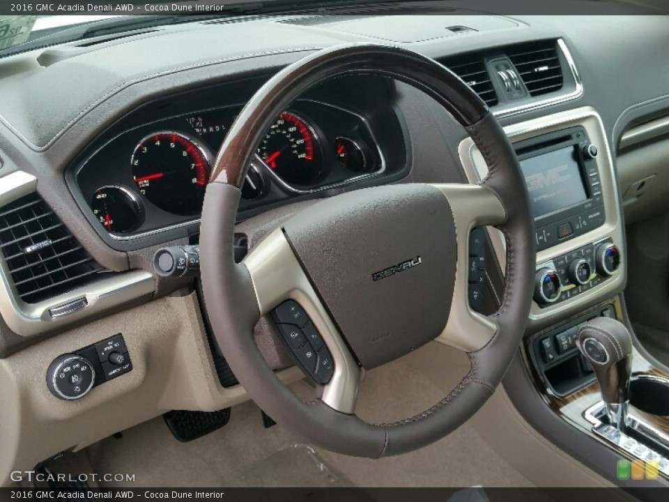 Cocoa Dune Interior Steering Wheel for the 2016 GMC Acadia Denali AWD #107780011