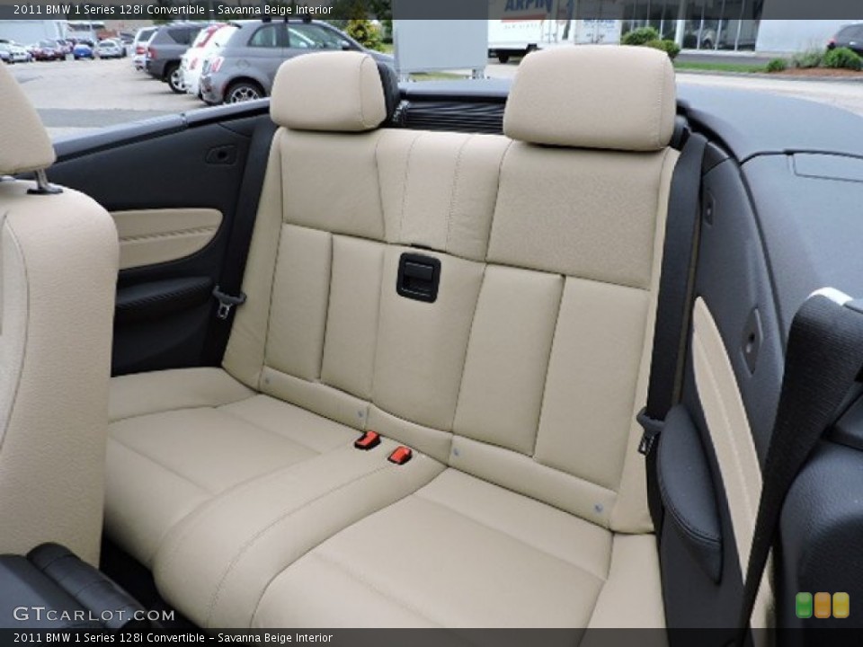 Savanna Beige Interior Rear Seat for the 2011 BMW 1 Series 128i Convertible #107834975