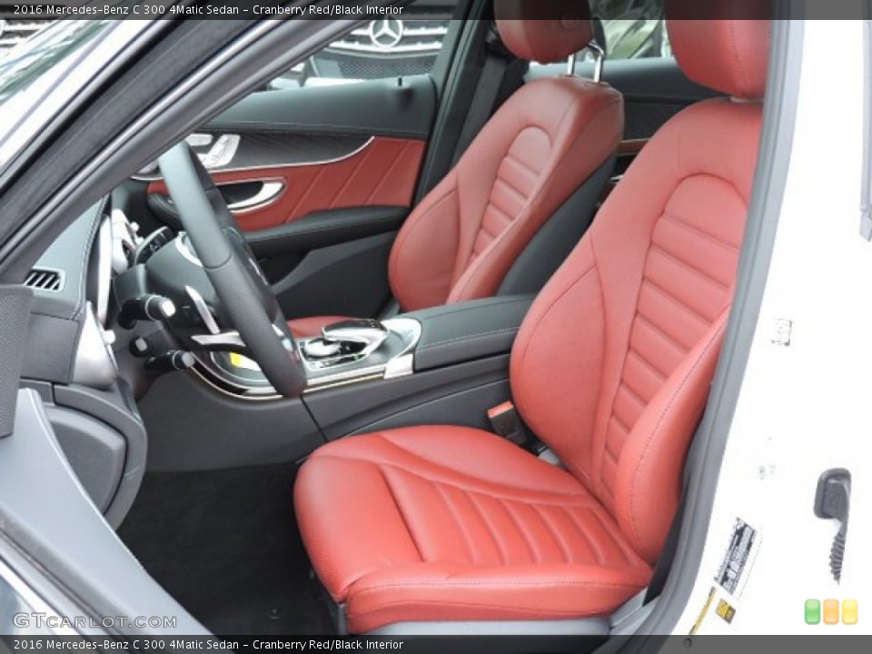 Cranberry Red/Black Interior Front Seat for the 2016 Mercedes-Benz C 300 4Matic Sedan #107835323