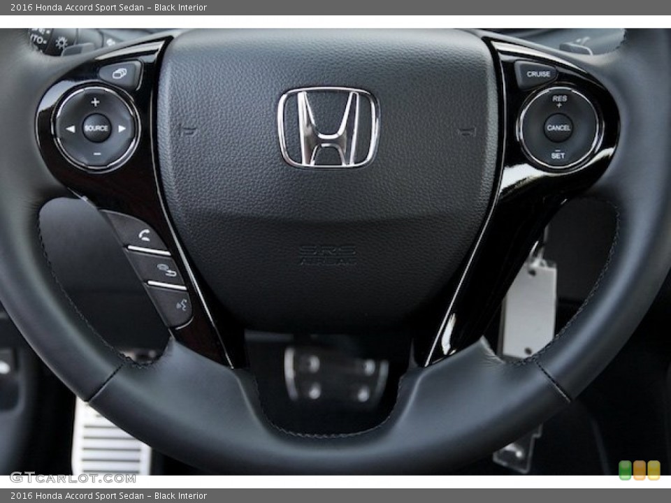 Black Interior Steering Wheel for the 2016 Honda Accord Sport Sedan #107845083