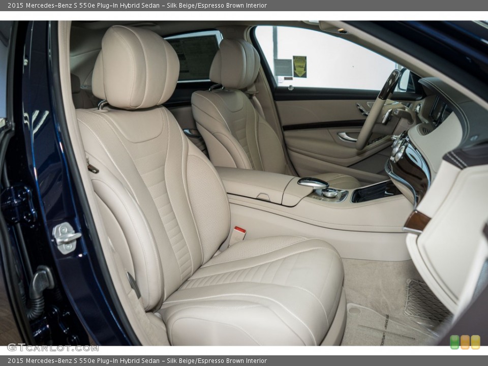 Silk Beige/Espresso Brown Interior Front Seat for the 2015 Mercedes-Benz S 550e Plug-In Hybrid Sedan #107846978
