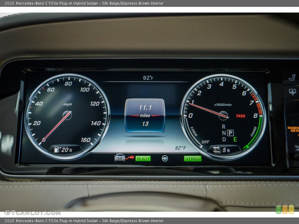 Silk Beige/Espresso Brown Interior Gauges for the 2015 Mercedes-Benz S 550e Plug-In Hybrid Sedan #107847169