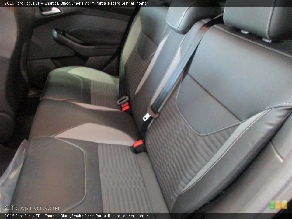 Charcoal Black/Smoke Storm Partial Recaro Leather Interior Rear Seat for the 2016 Ford Focus ST #107854655