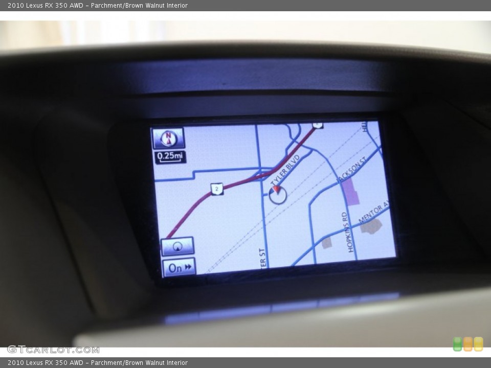 Parchment/Brown Walnut Interior Navigation for the 2010 Lexus RX 350 AWD #107863650