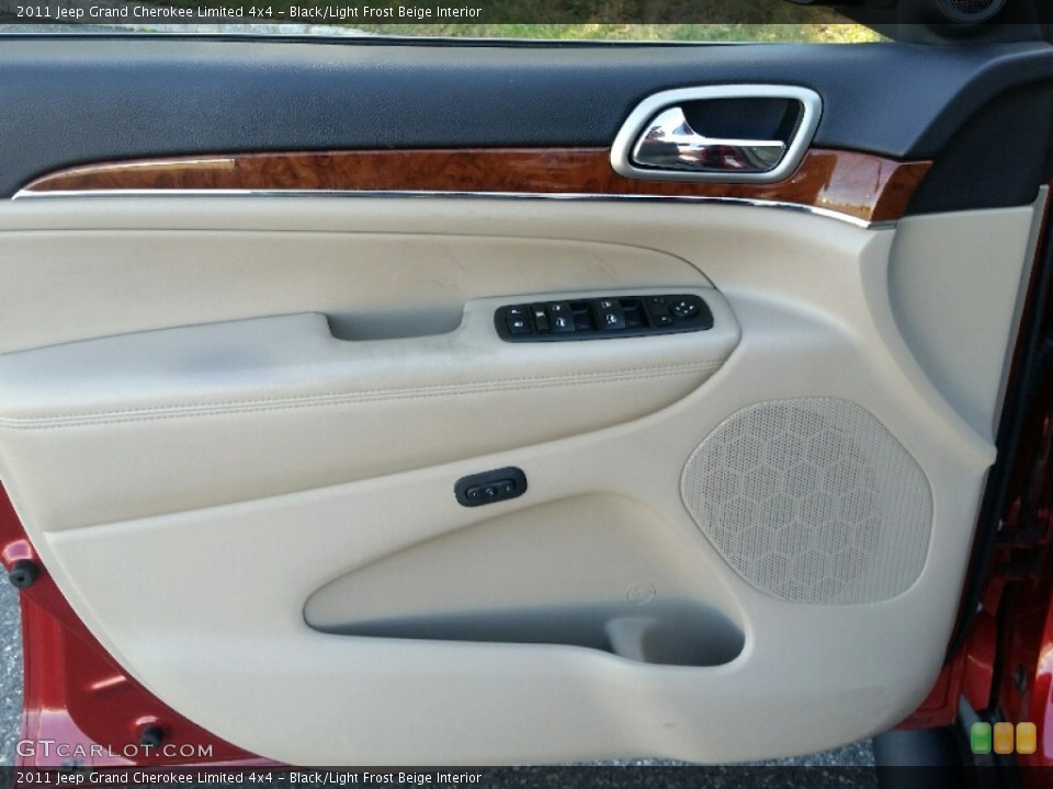 Black/Light Frost Beige Interior Door Panel for the 2011 Jeep Grand Cherokee Limited 4x4 #107864025