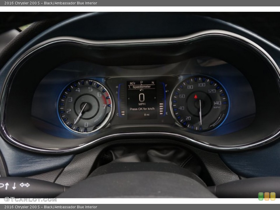 Black/Ambassador Blue Interior Gauges for the 2016 Chrysler 200 S #107893221