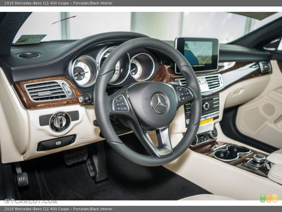 Porcelain/Black Interior Dashboard for the 2016 Mercedes-Benz CLS 400 Coupe #107904534