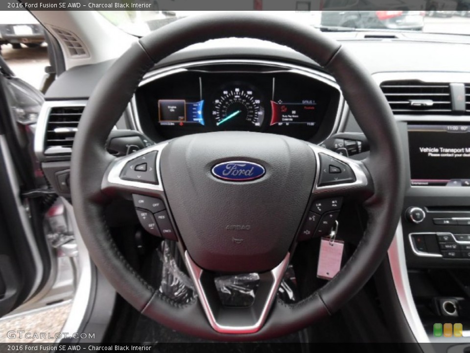Charcoal Black Interior Steering Wheel for the 2016 Ford Fusion SE AWD #107912655