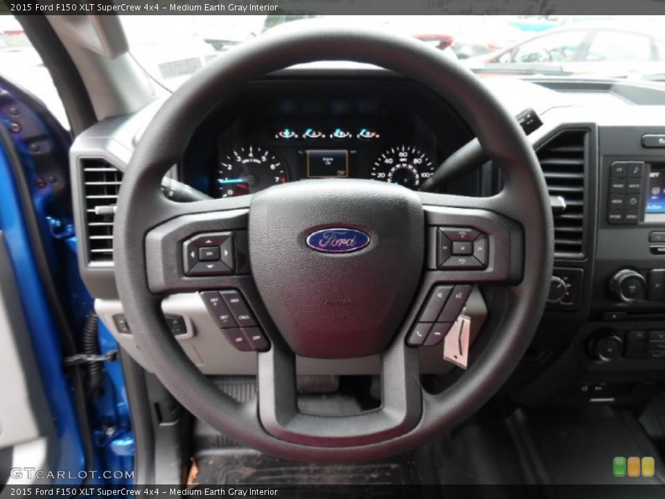 Medium Earth Gray Interior Steering Wheel for the 2015 Ford F150 XLT SuperCrew 4x4 #107915370