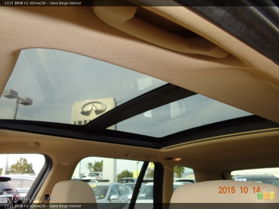 Sand Beige Interior Sunroof for the 2015 BMW X3 sDrive28i #107932119
