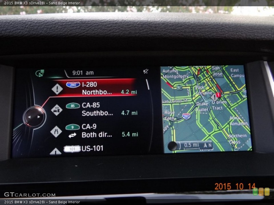 Sand Beige Interior Navigation for the 2015 BMW X3 sDrive28i #107933056