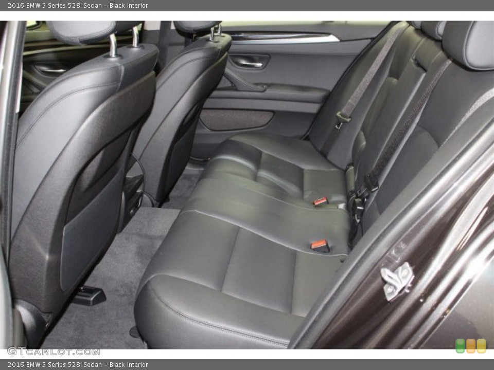 Black Interior Rear Seat for the 2016 BMW 5 Series 528i Sedan #107941735