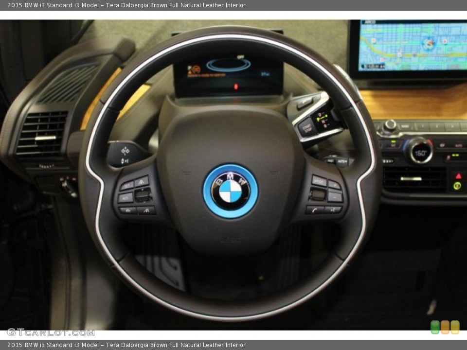 Tera Dalbergia Brown Full Natural Leather Interior Steering Wheel for the 2015 BMW i3  #107941903