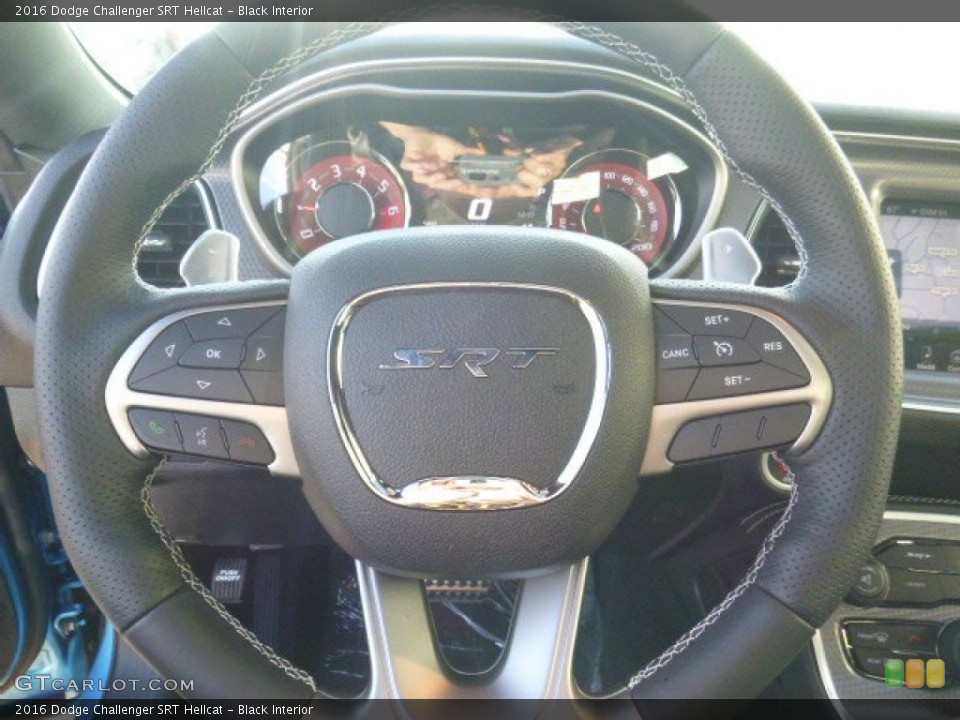 Black Interior Steering Wheel for the 2016 Dodge Challenger SRT Hellcat #107958129