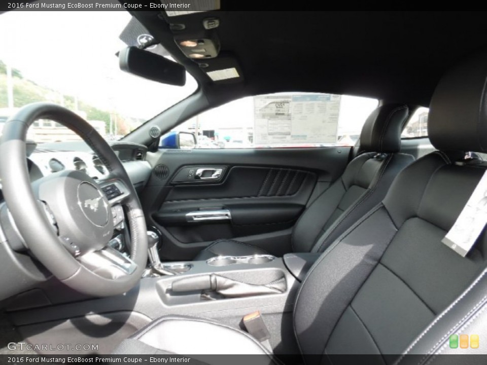 Ebony Interior Front Seat for the 2016 Ford Mustang EcoBoost Premium Coupe #107968016