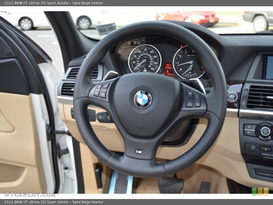 Sand Beige Interior Steering Wheel for the 2013 BMW X5 xDrive 35i Sport Activity #107973452