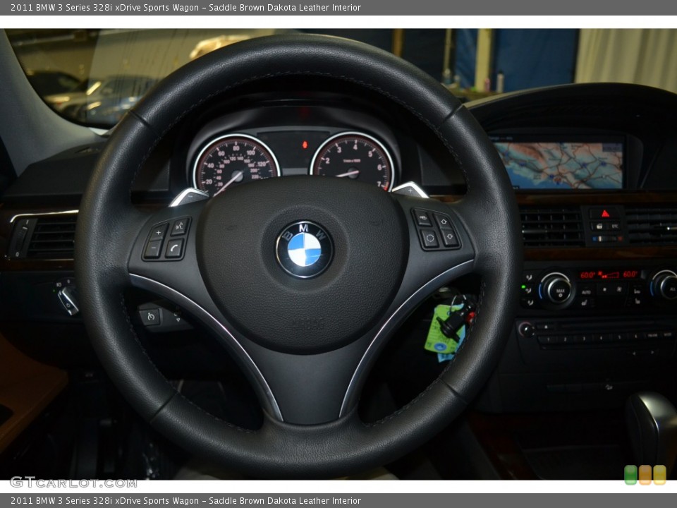 Saddle Brown Dakota Leather Interior Steering Wheel for the 2011 BMW 3 Series 328i xDrive Sports Wagon #107978879