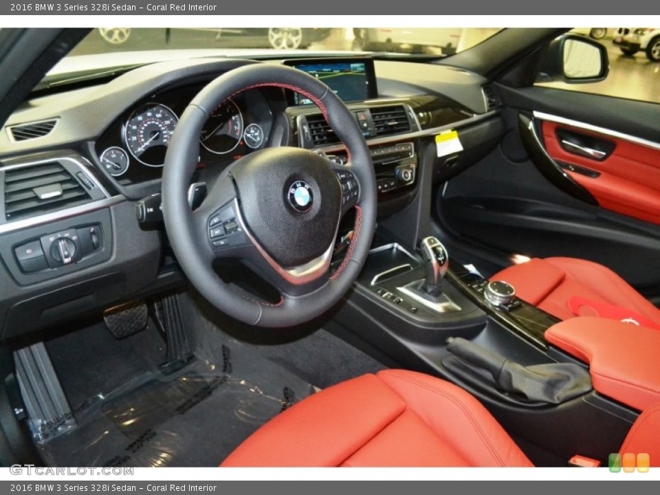Coral Red Interior Prime Interior for the 2016 BMW 3 Series 328i Sedan #107985131