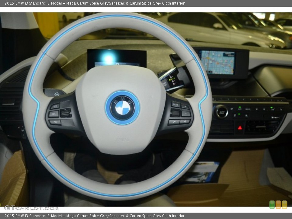 Mega Carum Spice Grey Sensatec & Carum Spice Grey Cloth Interior Steering Wheel for the 2015 BMW i3  #107986673