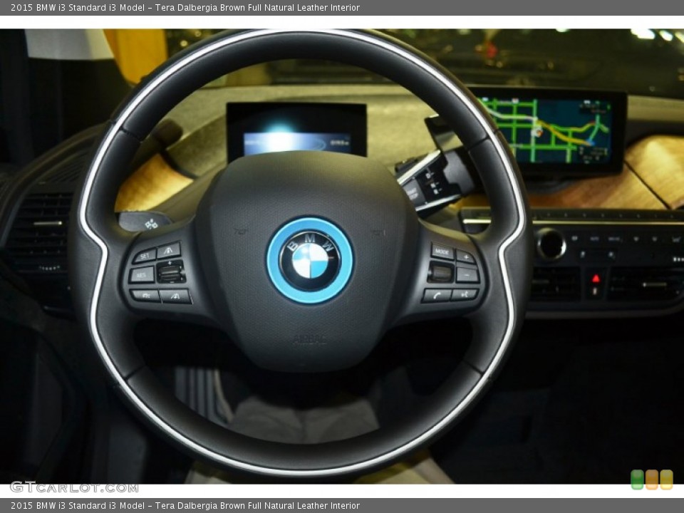 Tera Dalbergia Brown Full Natural Leather Interior Steering Wheel for the 2015 BMW i3  #107986877