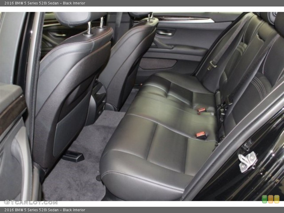 Black Interior Rear Seat for the 2016 BMW 5 Series 528i Sedan #107992514
