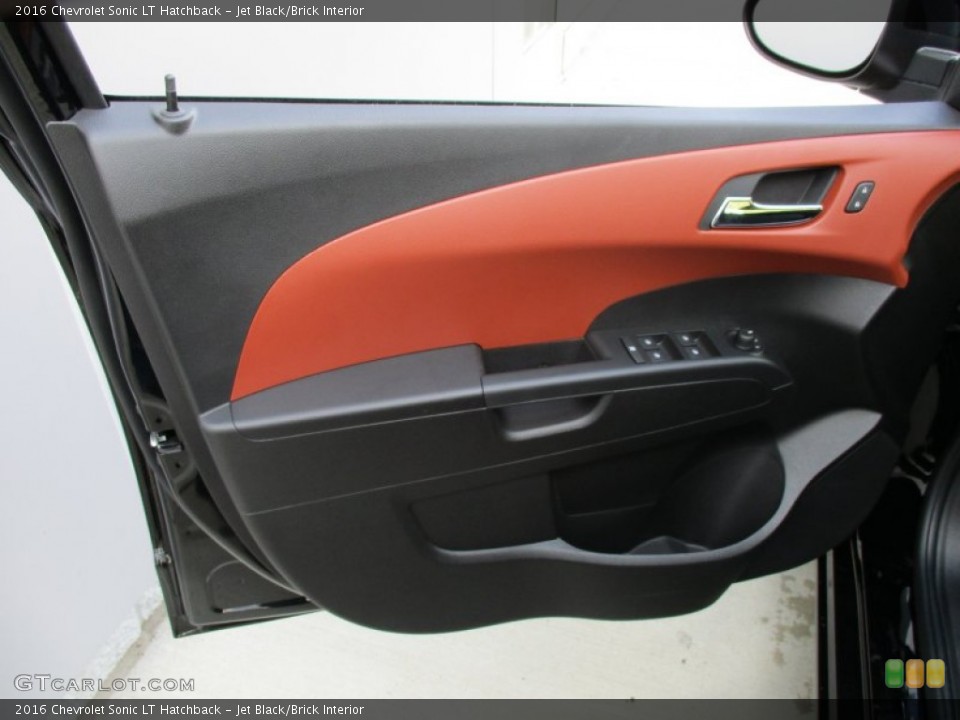 Jet Black/Brick Interior Door Panel for the 2016 Chevrolet Sonic LT Hatchback #108008777