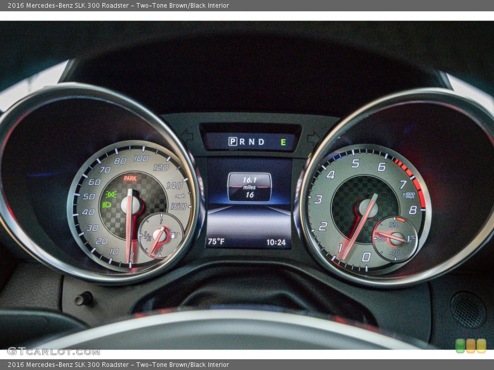 Two-Tone Brown/Black Interior Gauges for the 2016 Mercedes-Benz SLK 300 Roadster #108015140