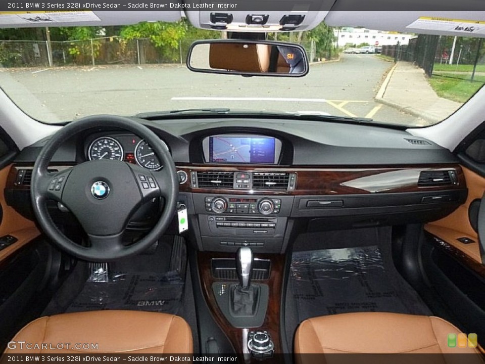 Saddle Brown Dakota Leather Interior Dashboard for the 2011 BMW 3 Series 328i xDrive Sedan #108015983