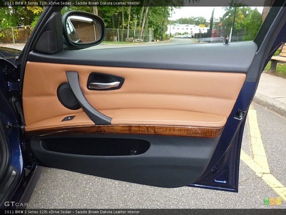 Saddle Brown Dakota Leather Interior Door Panel for the 2011 BMW 3 Series 328i xDrive Sedan #108016133