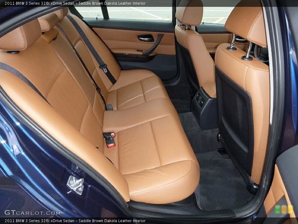 Saddle Brown Dakota Leather Interior Rear Seat for the 2011 BMW 3 Series 328i xDrive Sedan #108016274