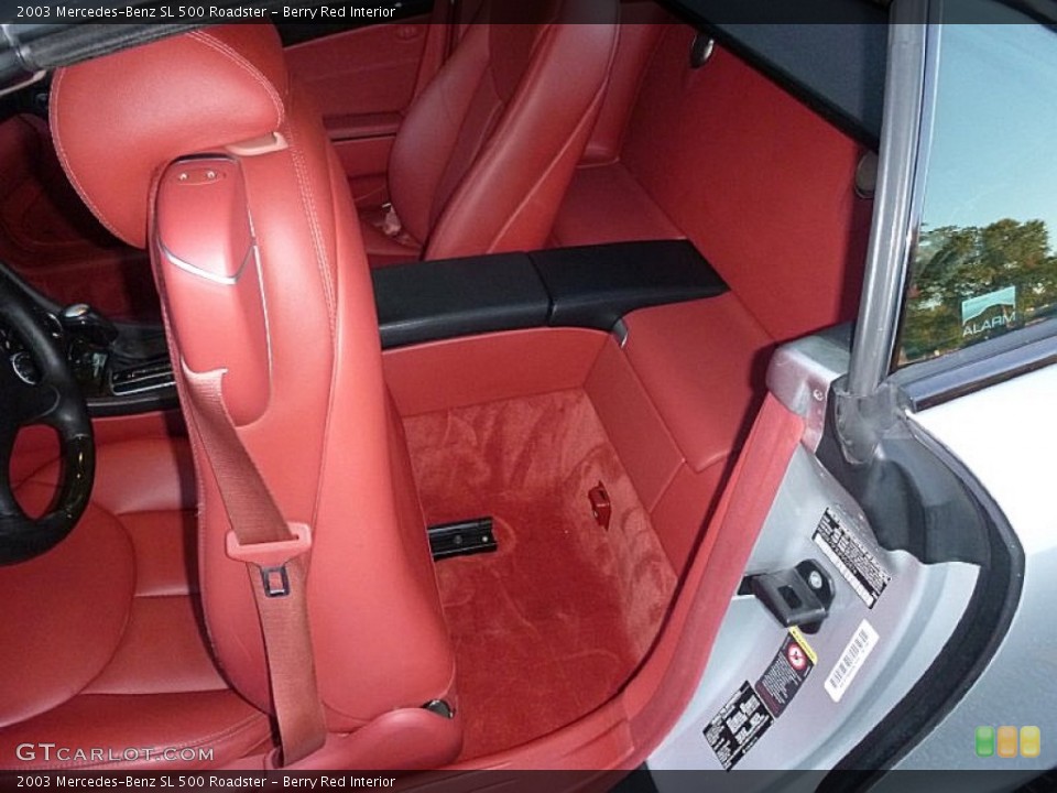 Berry Red Interior Rear Seat for the 2003 Mercedes-Benz SL 500 Roadster #108020153