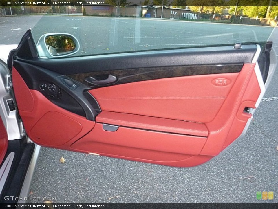 Berry Red Interior Door Panel for the 2003 Mercedes-Benz SL 500 Roadster #108020180