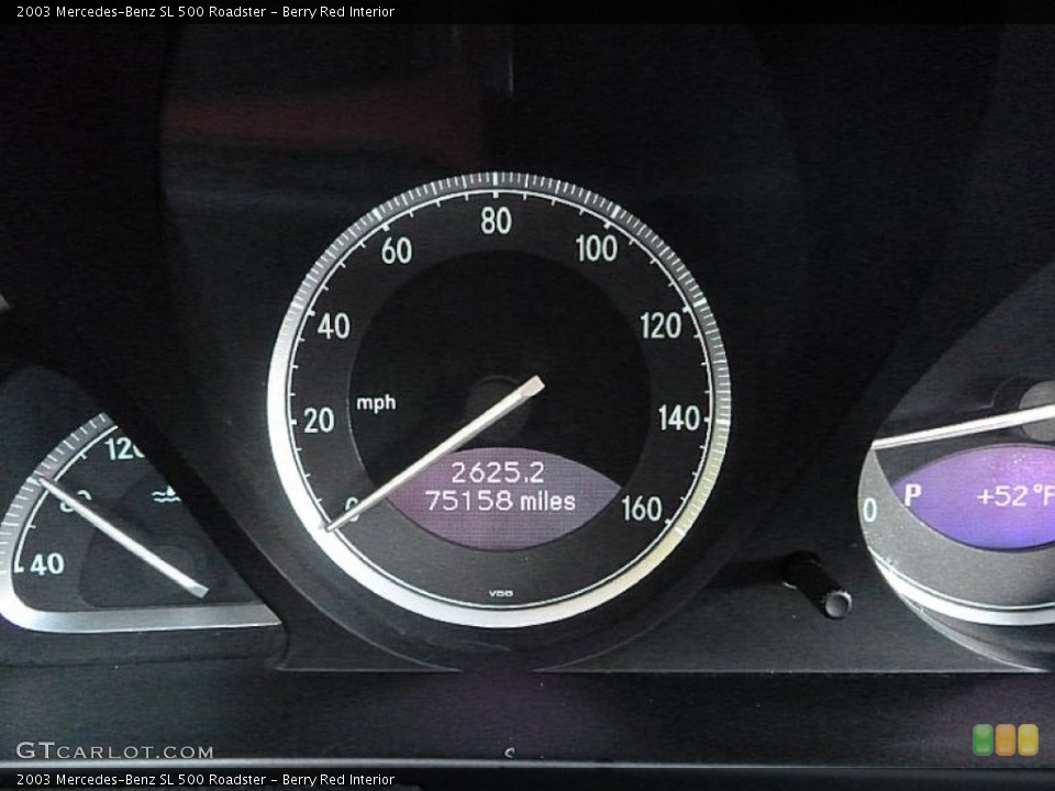 Berry Red Interior Gauges for the 2003 Mercedes-Benz SL 500 Roadster #108020306