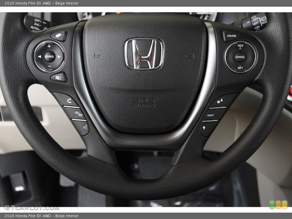 Beige Interior Steering Wheel for the 2016 Honda Pilot EX AWD #108042968