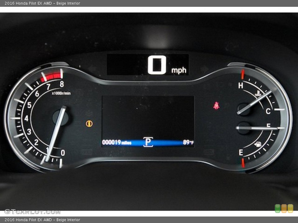 Beige Interior Gauges for the 2016 Honda Pilot EX AWD #108043015