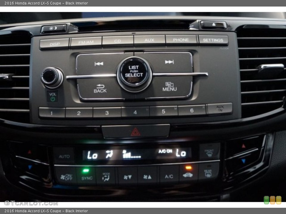 Black Interior Controls for the 2016 Honda Accord LX-S Coupe #108046484
